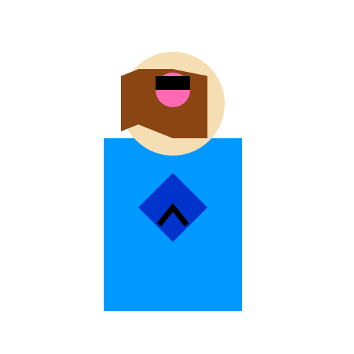 Cartoon man with brown hair to the side. With a blue shirt and blue bowtie, straighten bowtie with hands Rec Room character with emo hair - AI Prompt #55631 - DrawGPT