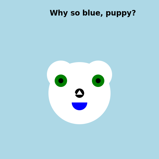 Puppy with Blue Teeth and Green Eyes - AI Prompt #56163 - DrawGPT