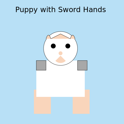 Puppy with Sword Hands - AI Prompt #56212 - DrawGPT