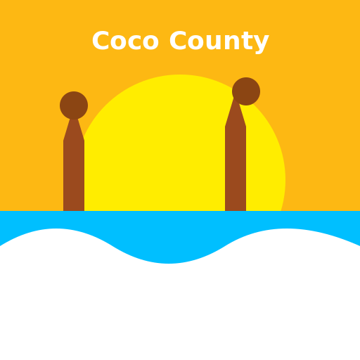 Coco County - A tropical paradise with palm trees, coconuts and a beautiful sunset - AI Prompt #58056 - DrawGPT