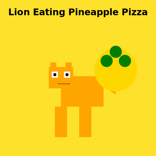 Lion Eating Pineapple Pizza - AI Prompt #58341 - DrawGPT