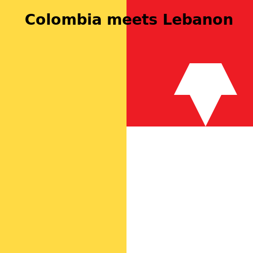 Colombia flag meet Lebanon flag - AI Prompt #58527 - DrawGPT