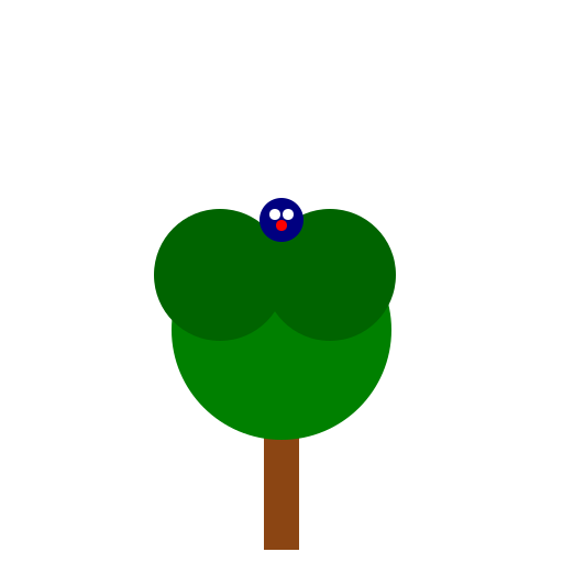 A majestic tree with green leaves and brown trunk - DrawGPT