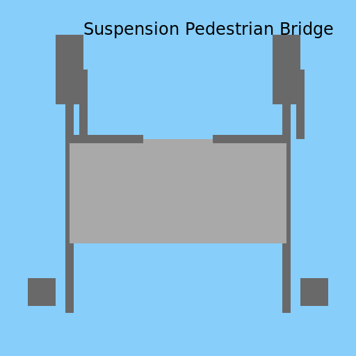 Suspension Pedestrian Bridge - DrawGPT