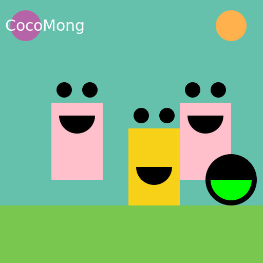 Woman, Sister and Lego Man vs Virus King with CocoMong Watching - DrawGPT