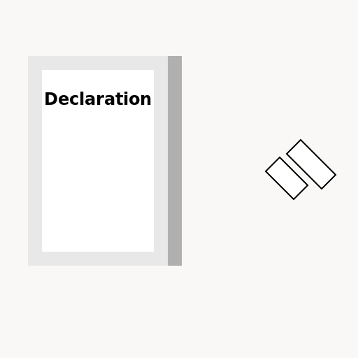 Declaration - Drawing of a book with a pen and paper - DrawGPT