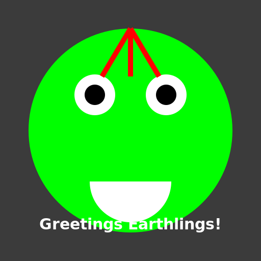 Alien with 3 antenna as hair - DrawGPT