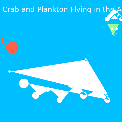 Crab and Plankton Flying in the Air - DrawGPT