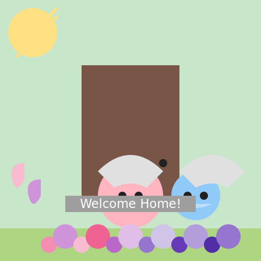 Older Sister and Younger Brother Waiting at the Door - DrawGPT