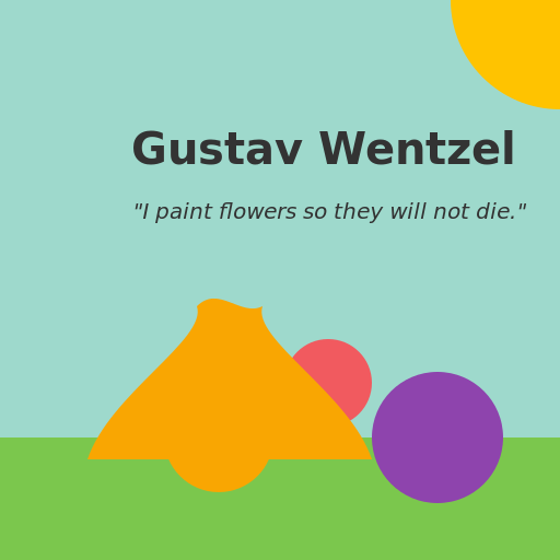 Gustav Wentzel in his colorful garden - DrawGPT