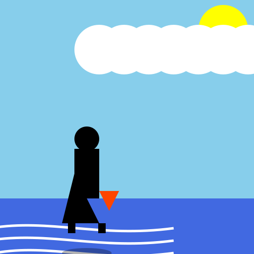 Man Flying Over West Coast - DrawGPT