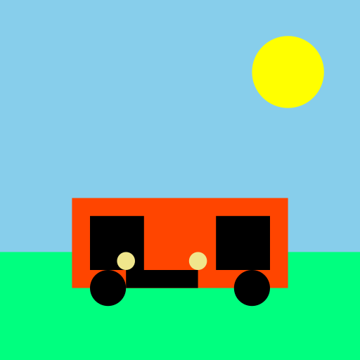 Car Driving on a Sunny Day - DrawGPT