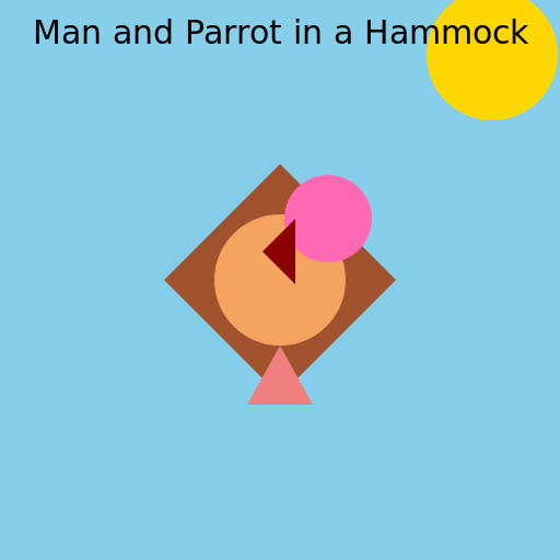 A man and a parrot in a hammock - DrawGPT