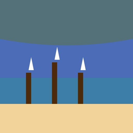 Stormy Beach with Waterspouts and Trees - DrawGPT