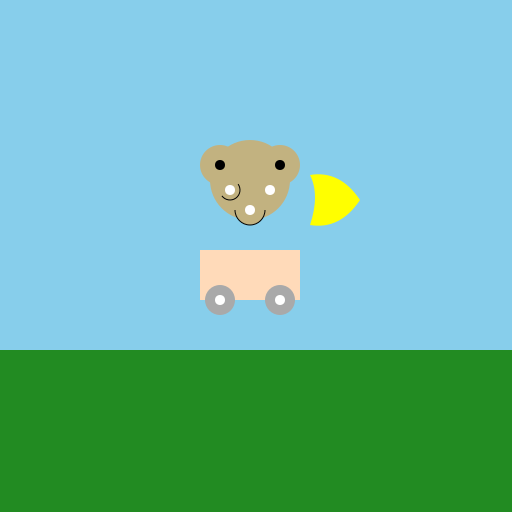 Monkey at the top of the car eating banana - DrawGPT