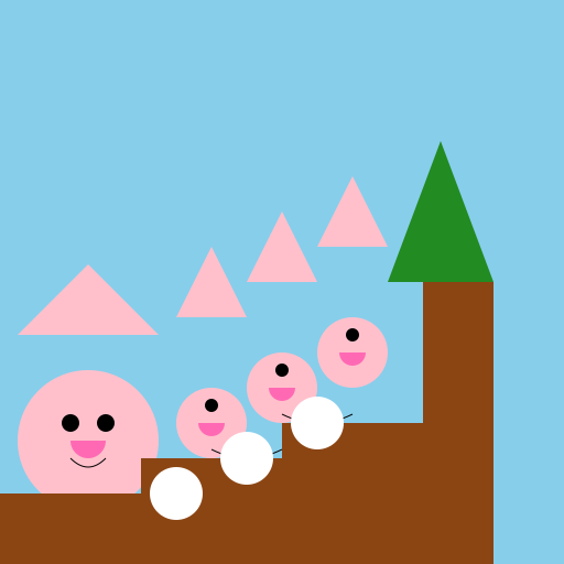 Rabit Climbing Three Steps - DrawGPT