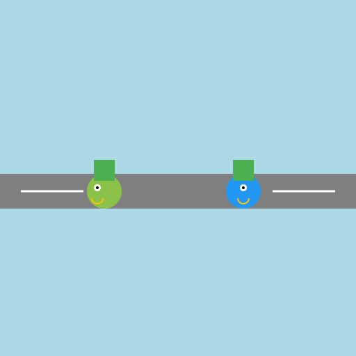 Green and Blue Bananas Crossing the Road - DrawGPT