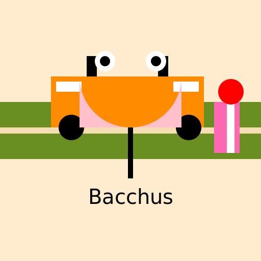 The Roman God of wine and festivities drunk driving an Aston Martin vantage - DrawGPT