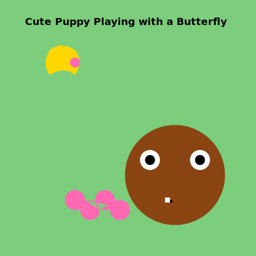 Cute Puppy Playing with a Butterfly - DrawGPT