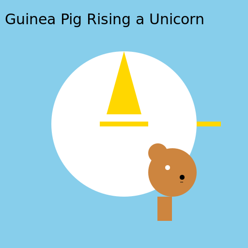 Guinea Pig Rising a Unicorn - DrawGPT