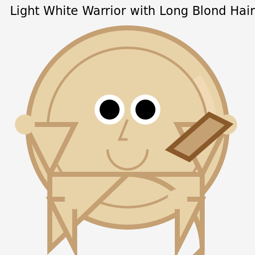 Light White Warrior with Long Blond Hair - DrawGPT
