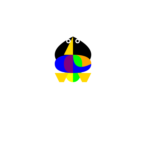 Rainbow Raven Bird - DrawGPT