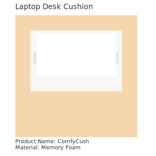 Laptop Desk Cushion with Product Details - DrawGPT