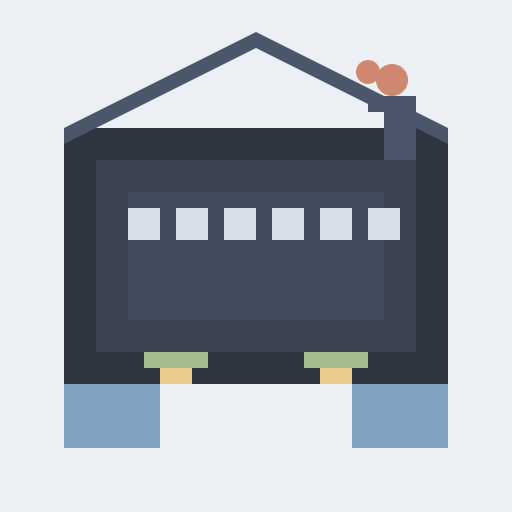 Modern Truck Factory with Loader Cranes - DrawGPT