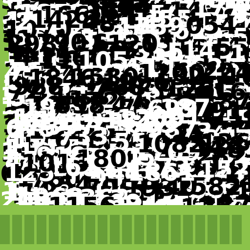 Highlighted Number 69 in Grass with Random Numbers in Stencil Font - DrawGPT