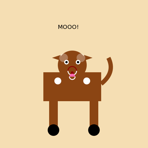 Sitting Calf with Tongue Out - DrawGPT