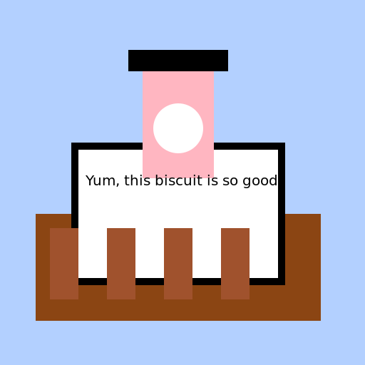 Chubby man enjoying a biscuit at his desk - DrawGPT
