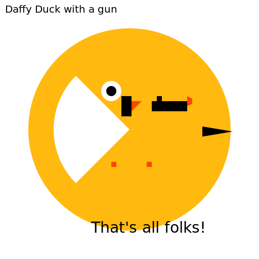 Daffy Duck with a gun - DrawGPT