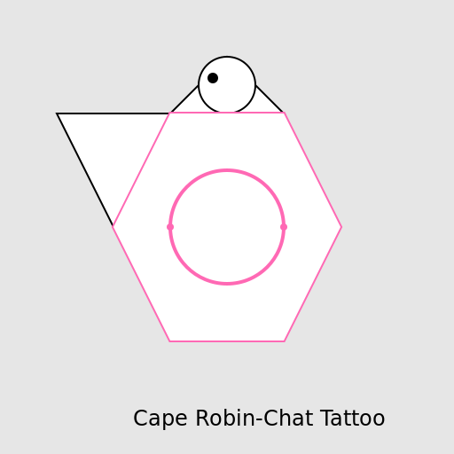Cape Robin-Chat Tattoo with Sacred Geometric Pattern - DrawGPT