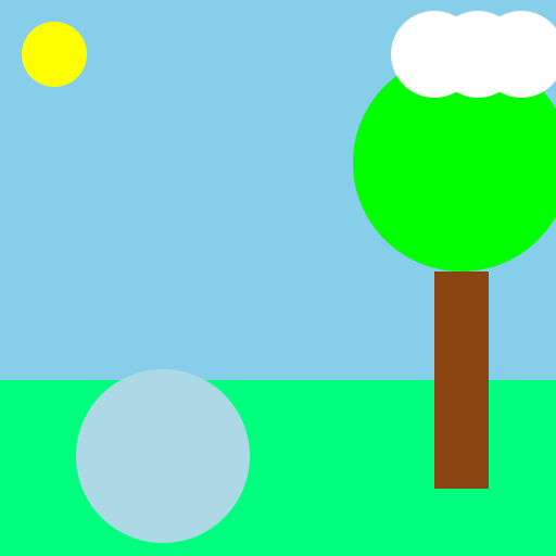 Kosieczyn - a peaceful countryside landscape with a small pond and a tree - DrawGPT