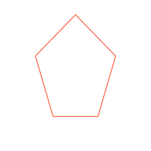 Regular Pentagon with 1 inch sides - DrawGPT