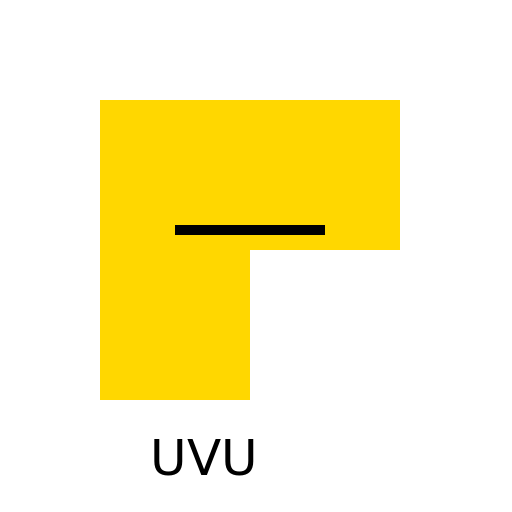 UVU Logo - A simple yet sleek design with a bar in the middle of the U - DrawGPT