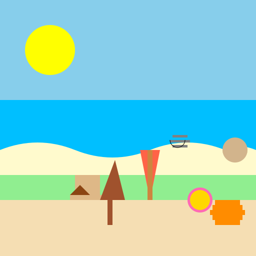 Sunny Day with Beach & Grass - DrawGPT