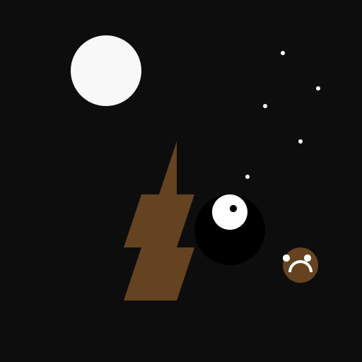 Hooded Figure Sitting Under Tree at Night - DrawGPT