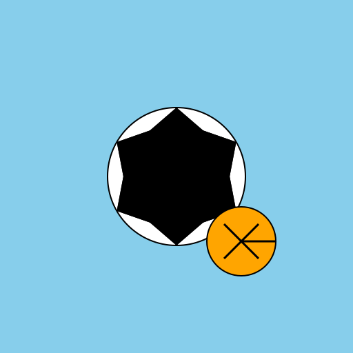 Soccer ball being kicked by a basketball - DrawGPT