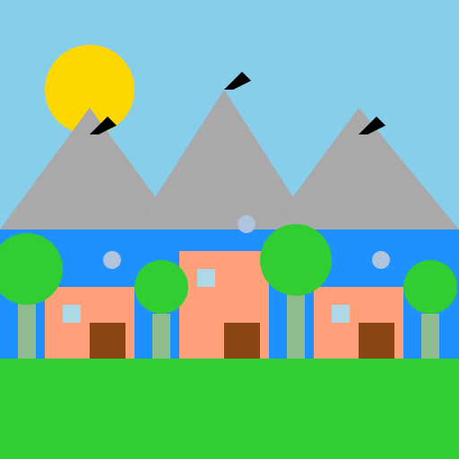 Village by the river - DrawGPT