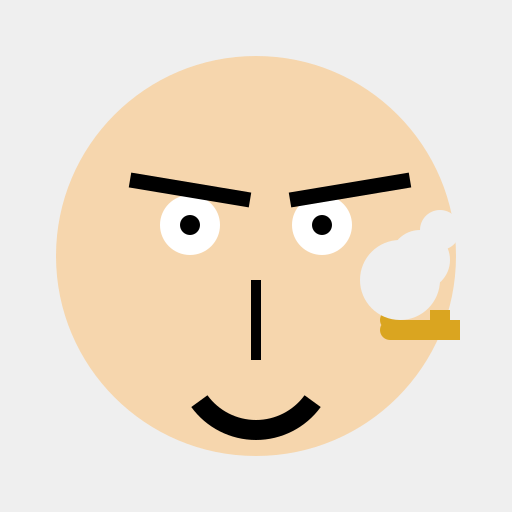 Portrait of UN Secretary General, Antonio Guterres, smoking a big cigar - DrawGPT