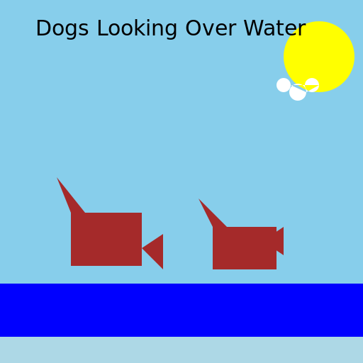 Dogs Looking Over Water - DrawGPT