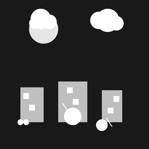 Ghost Village with Two Children Seen from Behind - DrawGPT