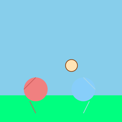 Two kids playing with a ball - DrawGPT
