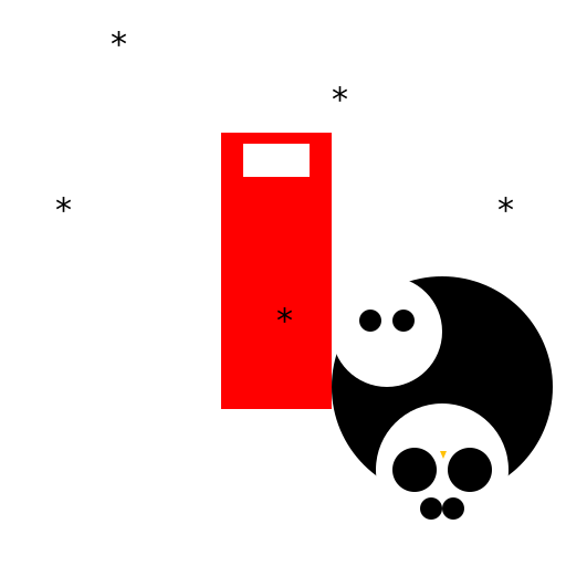 Angry Shark-Penguin Hybrid in front of UK Red Phone Box in Snowy North Pole - DrawGPT