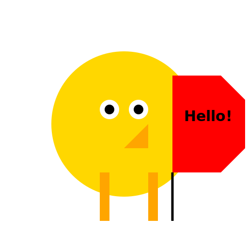 Cartoon Chicken with a Balloon - DrawGPT