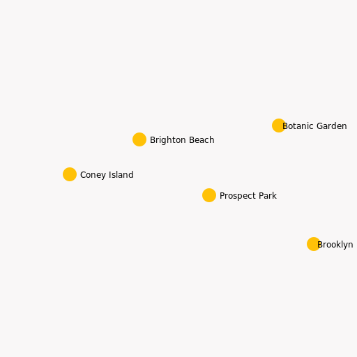 Map of Southern Brooklyn with Landmarked Icons - DrawGPT