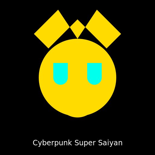 Cyberpunk 2077 Character with Super Saiyan 2 Gohan Hair and Cool Cyberwear for Eyes - DrawGPT