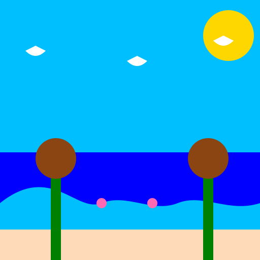 Beach View in the Style of David Hockney - DrawGPT