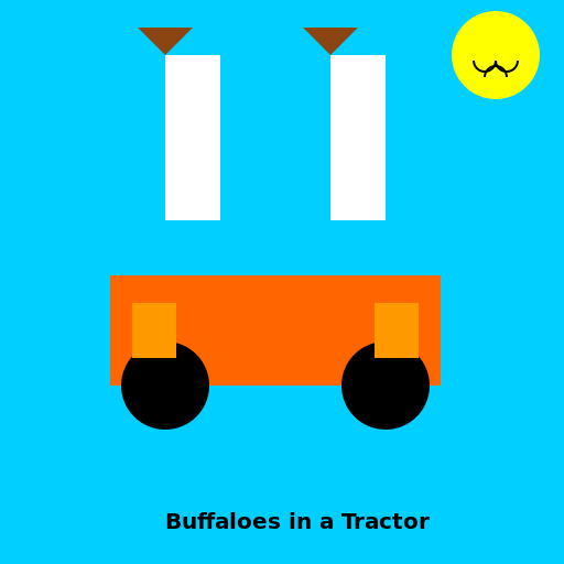 Buffaloes in a Tractor - DrawGPT